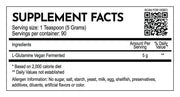 Supplement facts information for Fighters Choice GLUTAMINE, pre workout for BJJ fighters and athletes