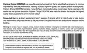 Suggested Use and Warning Label Image for Fighters Choice CREATINE the best Workout Supplement